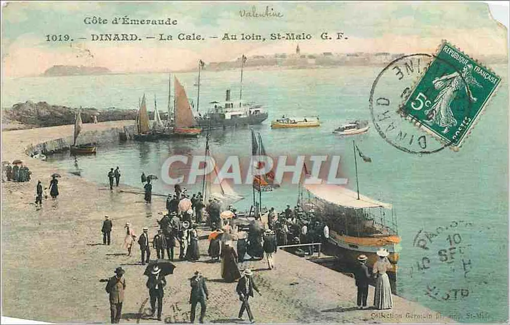 Côte d'Émeraude — Dinard — La Calèche — Au loin, St-Malo — G.F. — Collection Germain - Recto