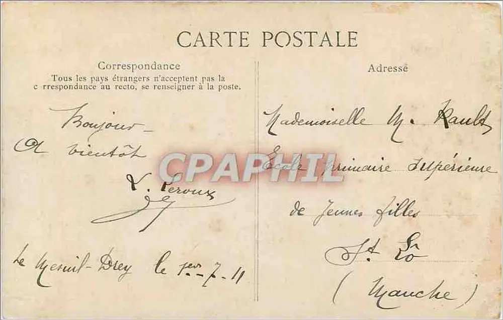 Dinard — Hôtel de la Plage et du Casino — Éditeur C. L. D. n° 622 - Verso
