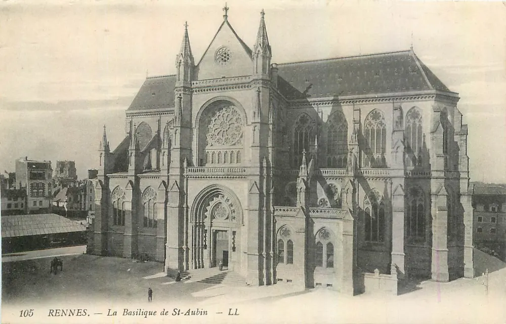 Rennes — A Basílica de São Aubin — LL, n° 105 - Frente