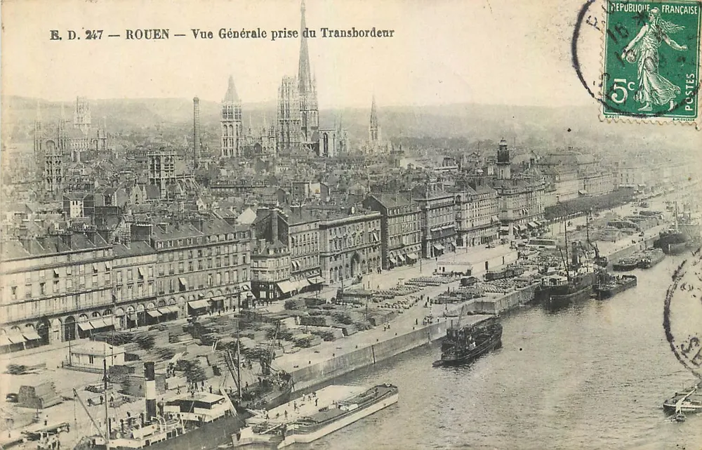 Rouen — Vue Générale prise du Transbordreur — E.D. 247 - Recto