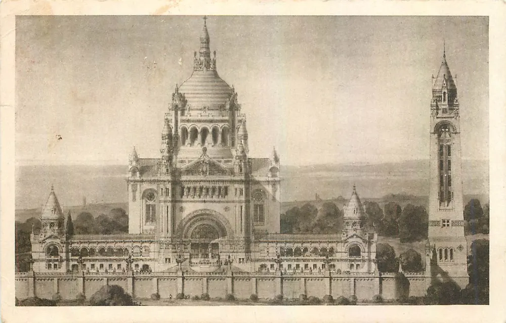 La Basilique de Lisieux — Vue Générale du Projet — Déposé - Reproduction litho. Dreeger-Paris - Recto