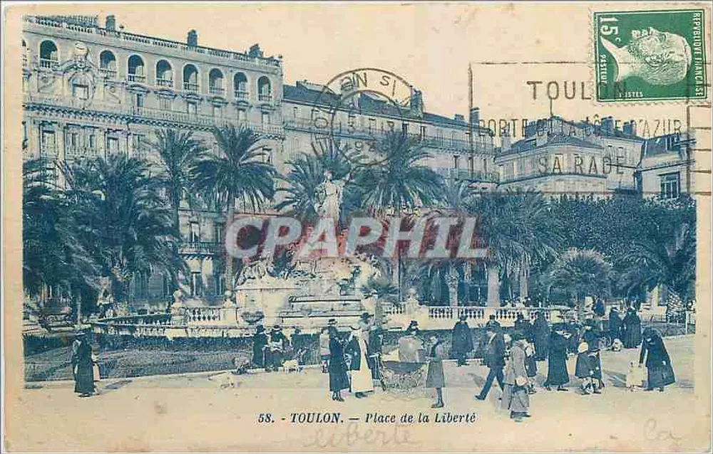 TOULON — Plaza de la Libertad — G. Arnaud, Editor, n° 58 - Anverso