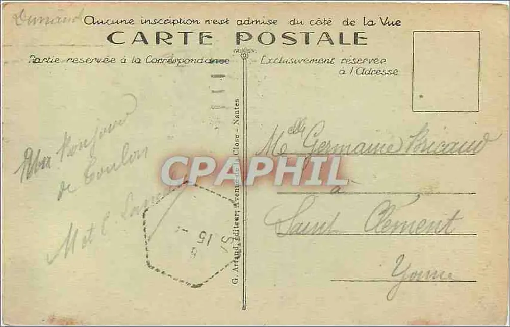 TOULON — Plaza de la Libertad — G. Arnaud, Editor, n° 58 - Reverso