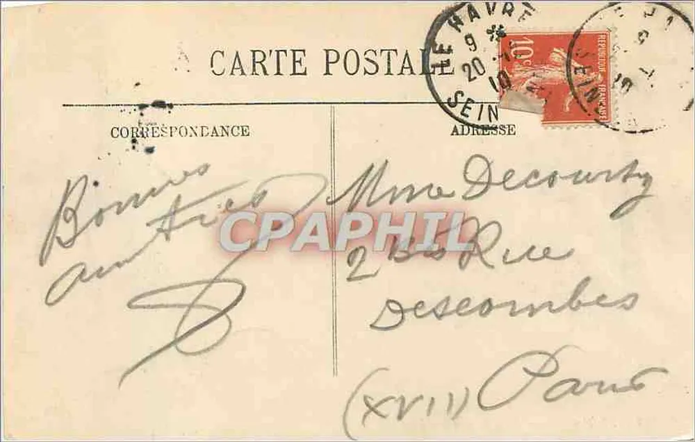Le Havre — Efeito do Mar — LL. — n°166 - Verso