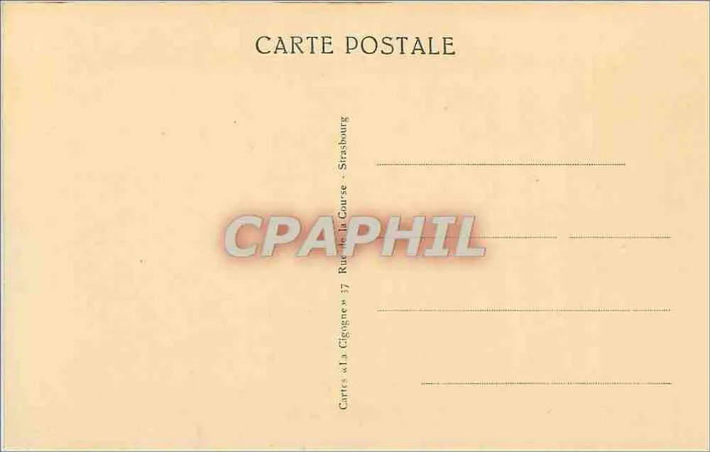 Estrasburgo — Ninho de coruja — Cartes & La Cigogne, Rue de la Course - Verso