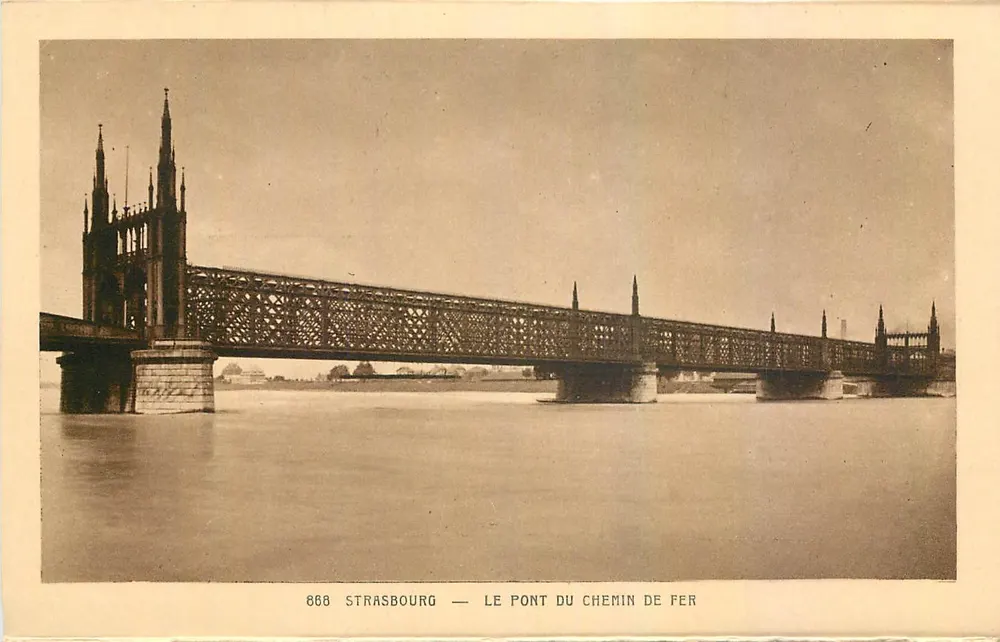 Estrasburgo — O Ponte do Caminho de Ferro — editor « La Cigogne » n° 666 - Frente