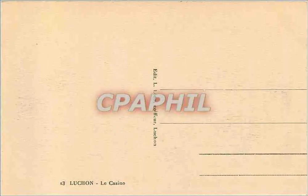 Luchon - O Casino — editor Luchon, n°13 - Verso