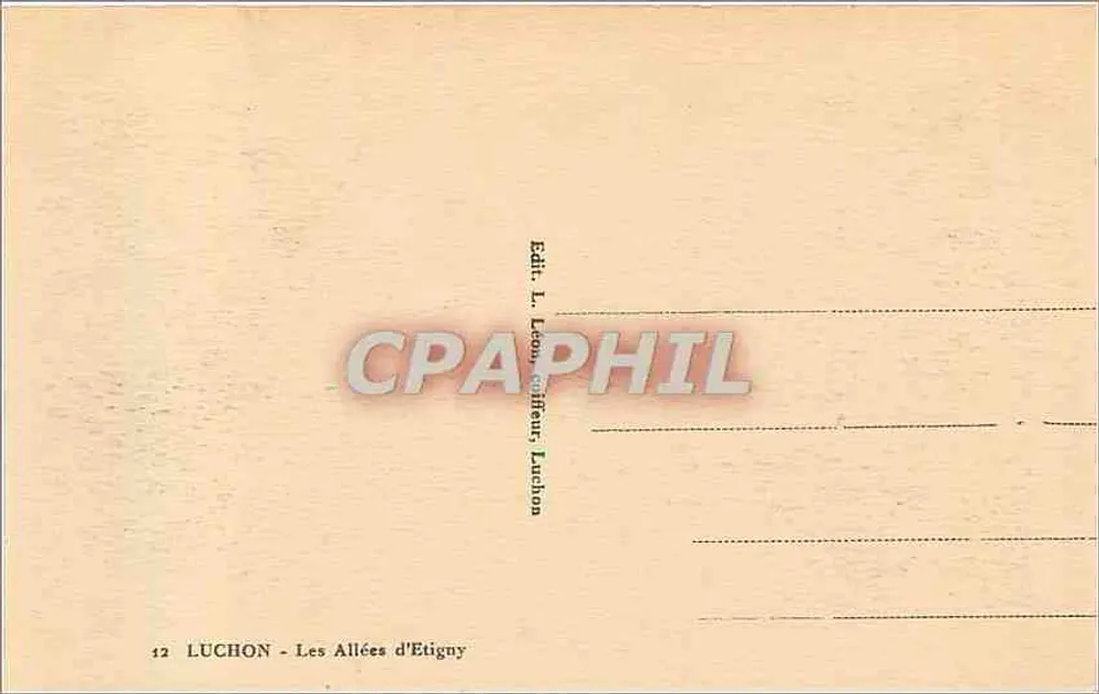 Luchon — Les Allées d'Etigny — Éditeur L. Lebon, Luchon - Verso