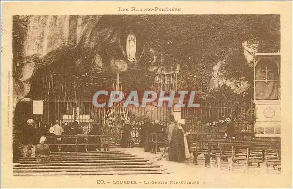 Lourdes — A Grotte Miraculeuse — Editora: Les Hautes-Pyrénées, n° 20 - Frente