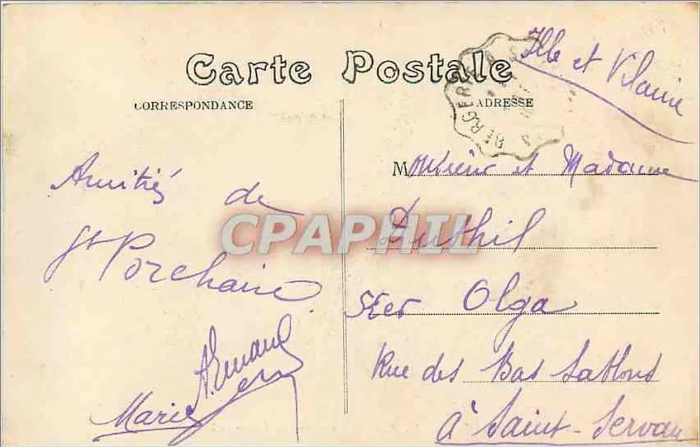St-Porchaire — Unter den Eichen von la Roche-Courbon — Miché Braun, Depesche - Rückseite