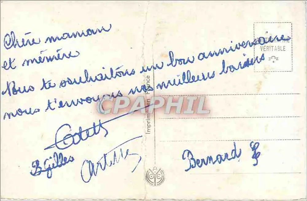 Bouquet de roses — cadre décoratif — éditeur A. NOYER n° 2098 - Verso