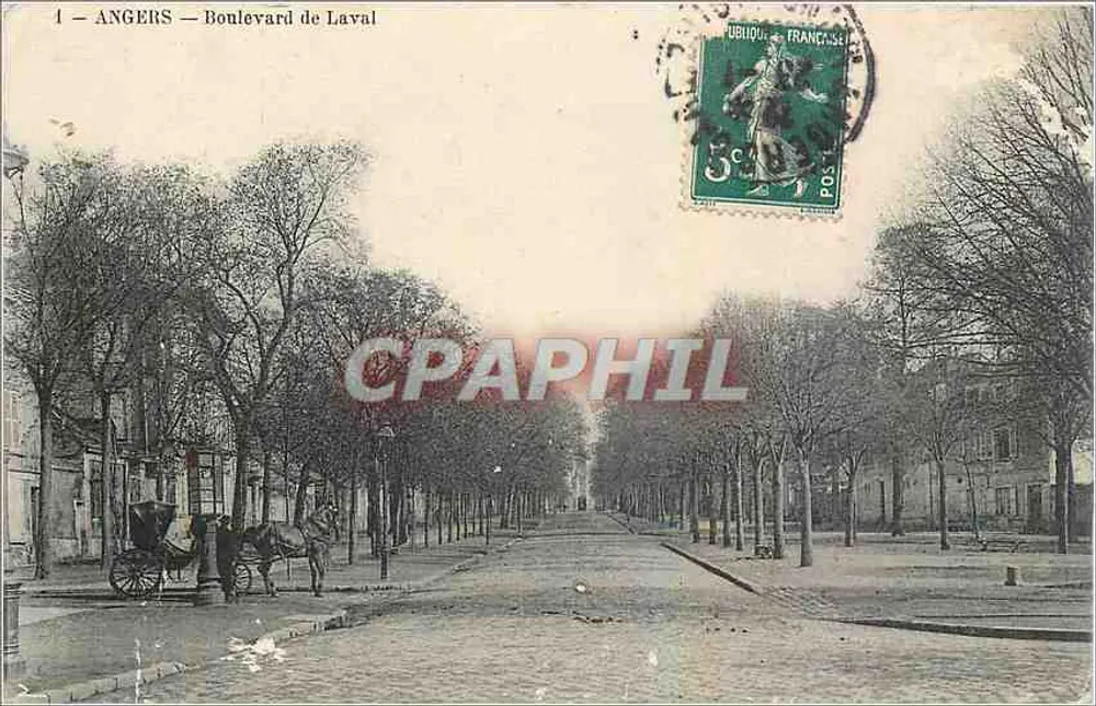 Angers — Boulevard de Laval — Bilhete postal antigo n°1 - Frente