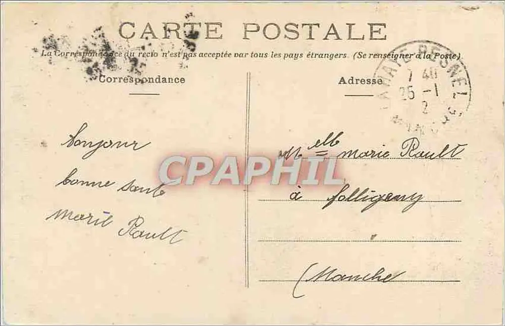 Angers — Boulevard de Laval — Bilhete postal antigo n°1 - Verso
