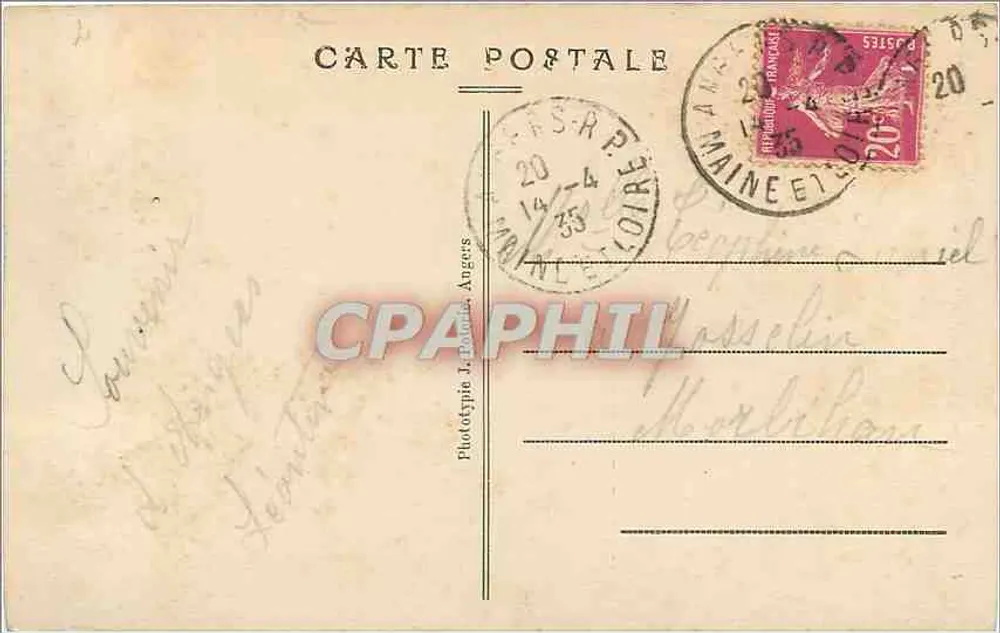 Angers — La Cathédrale et le Nouvel Escalier — Phototypie J. P. C. - Verso