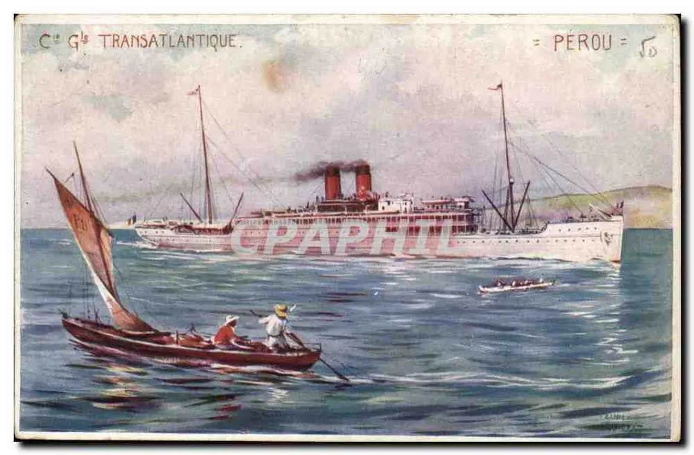 Cie Générale Transatlantique — Le paquebot Pérou — Éditeur J.D. - Frente
