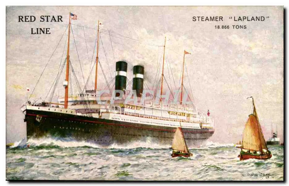 Dampfschiff "Lapland" — Red Star Line — 18.866 Tonnen - Vorderseite