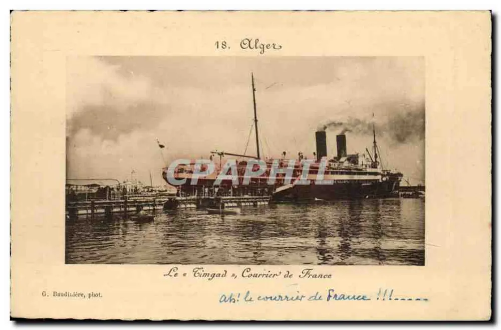 Der « Cimgad », Post aus Frankreich — Algier — G. Bandiziére, Foto n°18 - Vorderseite