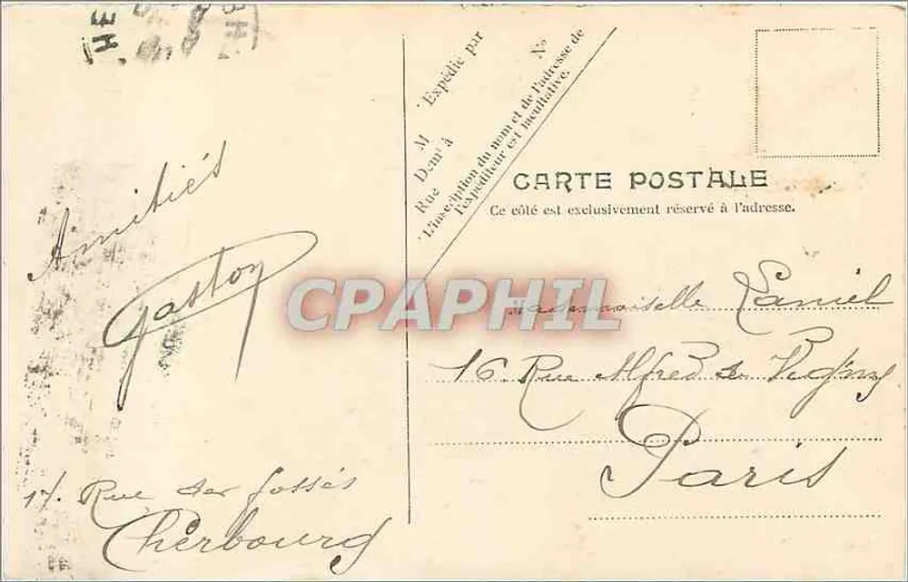 Cherbourg — Montagne du Roule und öffentlicher Garten — V. P. Paris. Nr. 8 - Rückseite