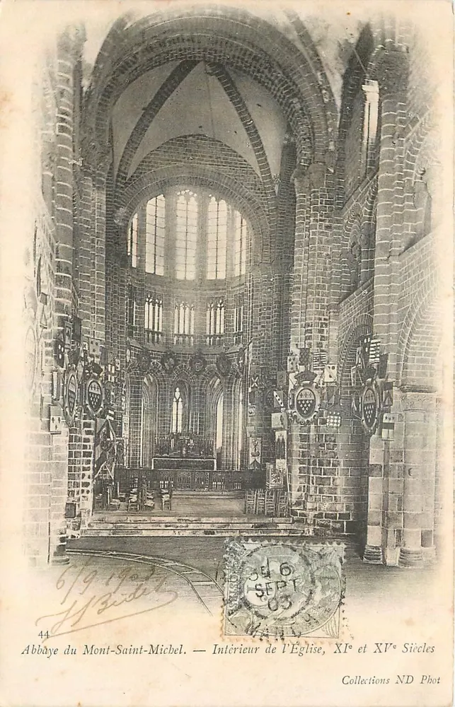 Abbaye du Mont-Saint-Michel — Intérieur de l'Église, XIe et XVe Siècles — Collections ND Phot - Recto