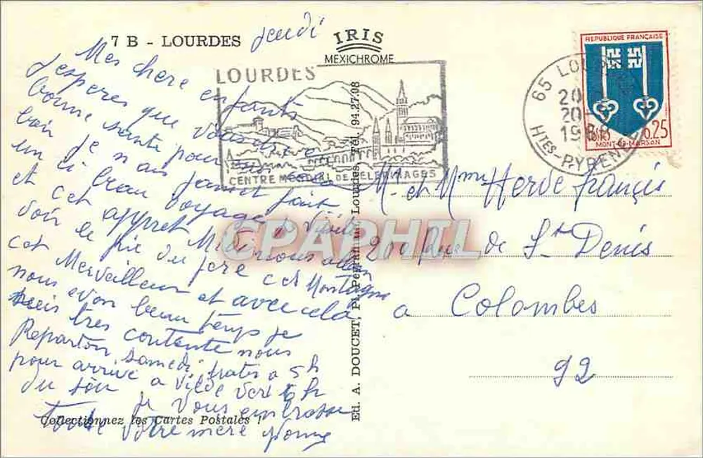 Lourdes — Souvenir de Lourdes — Graphil - Verso