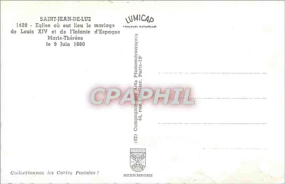 Kirche Saint-Jean-de-Luz — Ort der Hochzeit von Ludwig XIV und der spanischen Infantin — Lumicap - Rückseite