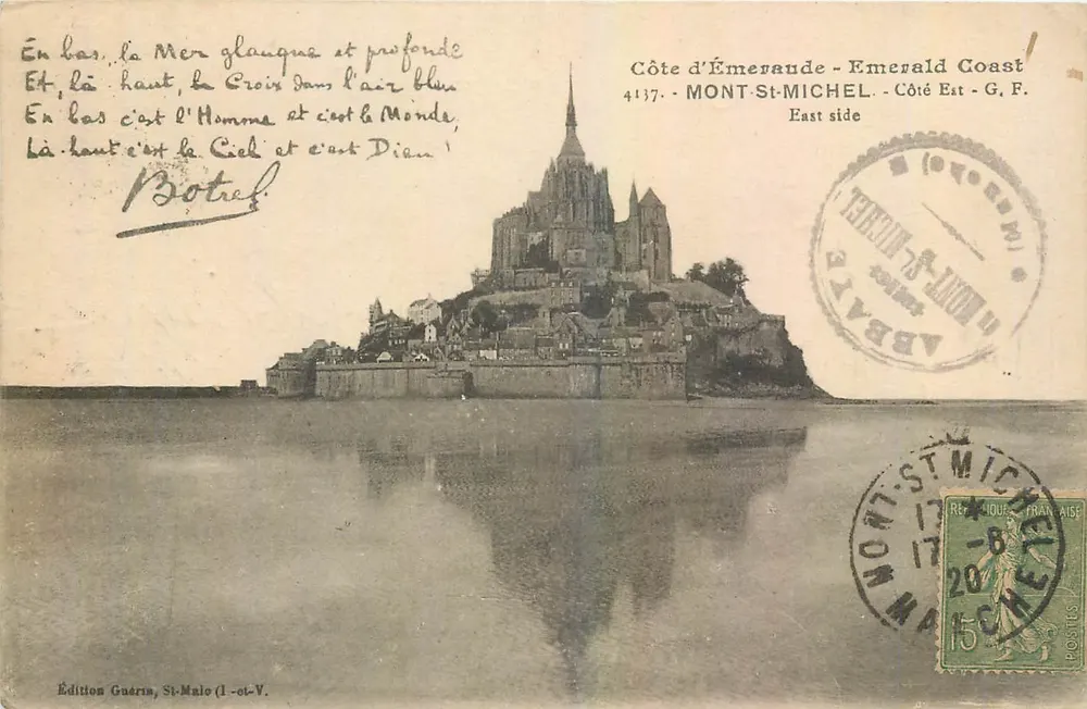 Mont-Saint-Michel — Costa da Esmeralda - G.F. - Edição Guérin, St-Malo (1-ct-V.) - Frente