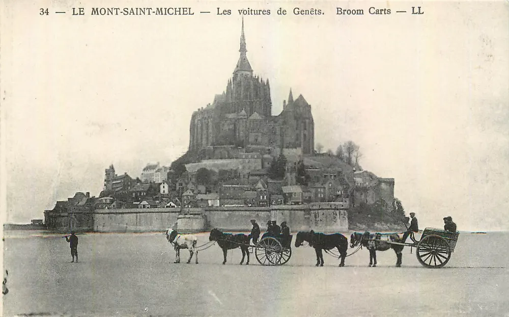 LE MONT-SAINT-MICHEL — Les voitures de Genêts. Broom Carts — LL - Recto