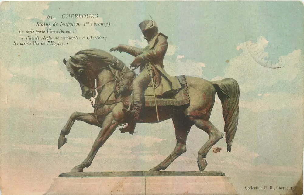 Cherbourg — Estátua de Napoleão I (bronze) — Coleção P. B., Cherbourg - Frente