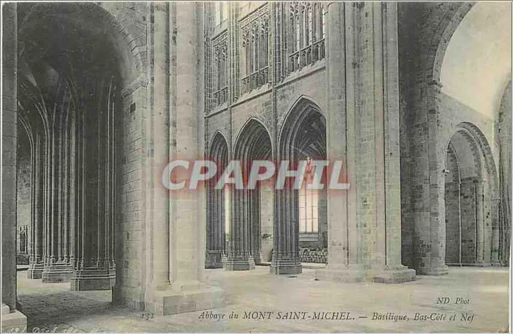Abbaye du MONT-SAINT-MICHEL — Basilique, Bas-Côté et Nef - Recto