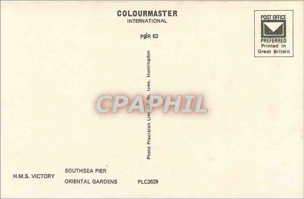Portsmouth & Southsea — H.M.S. Victory, Southsea Pier, Oriental Gardens — Colourmaster International - Verso