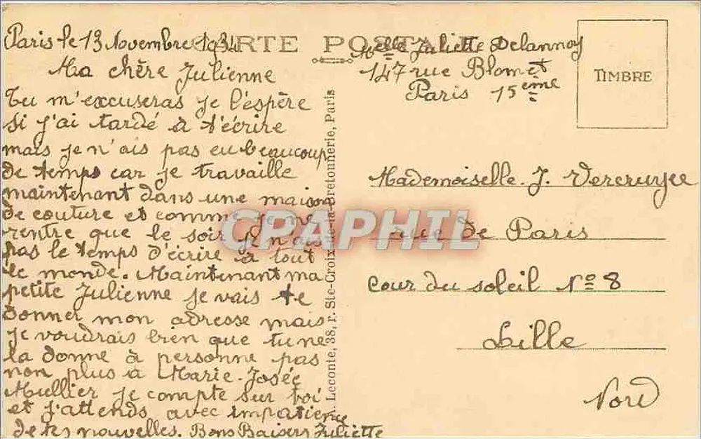 Paris — Die Gärten des Trocadéro und die Eiffelturm — n°64 - Rückseite