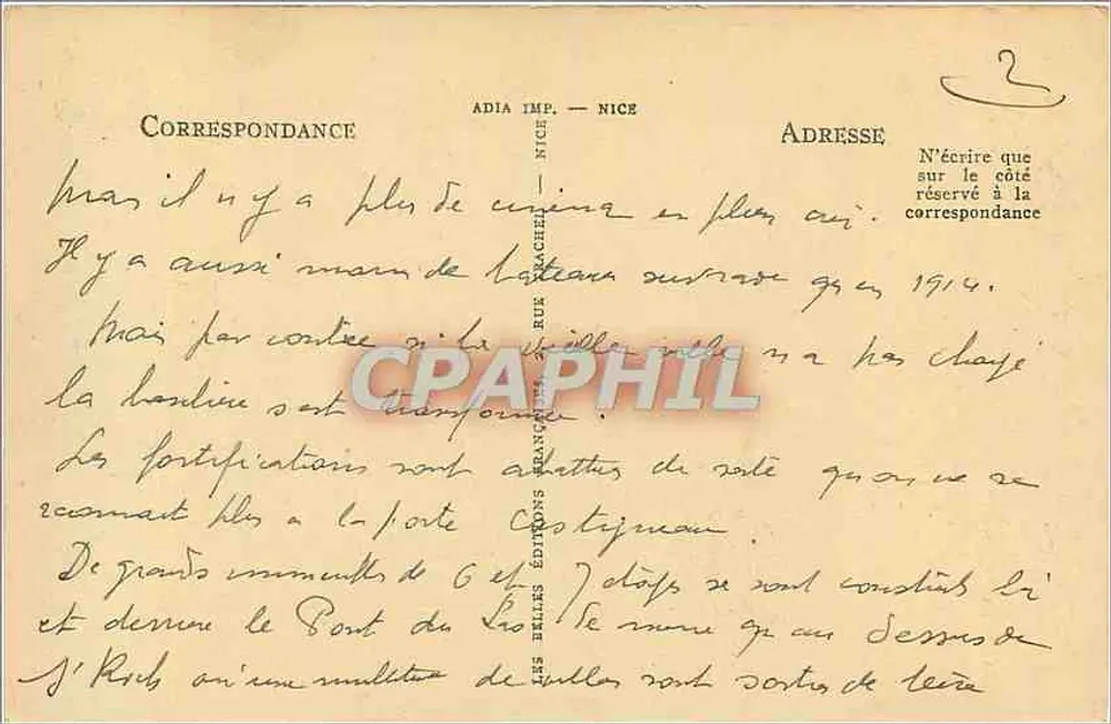 Toulon — Vista geral — Edições Adia Imp. Nice, n° 12002 - Verso