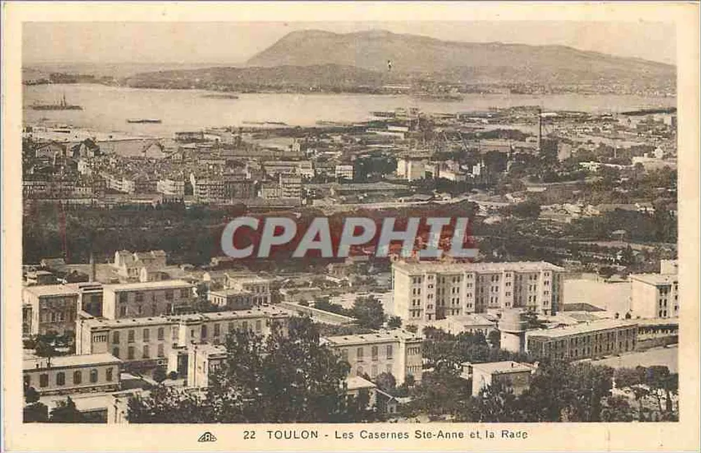 Toulon - Les Casernes Ste-Anne et la Rade - Recto