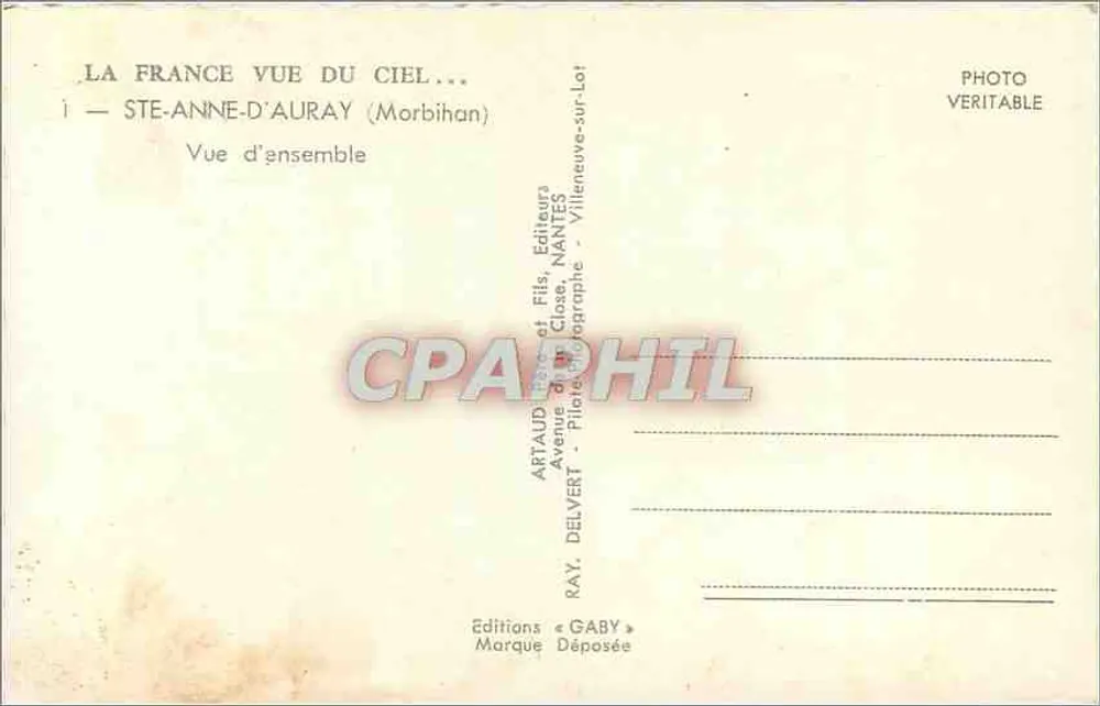 Ste-Anne-d'Auray — Vista geral — Éditions Gaby - Verso