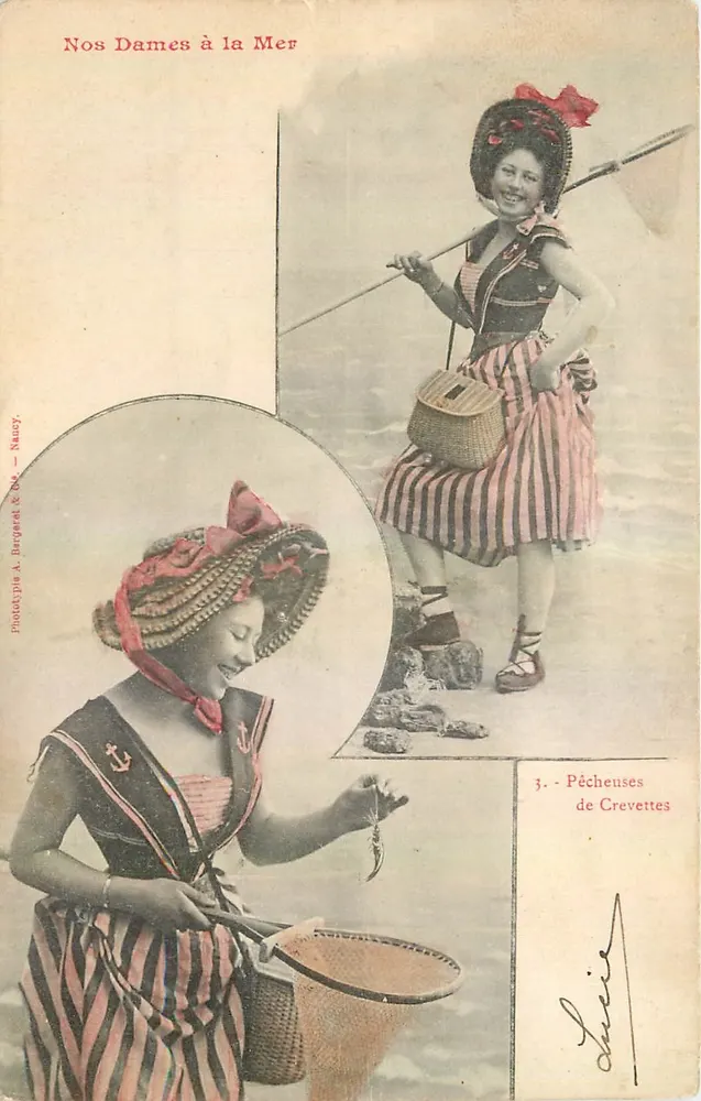 Unsere Damen am Meer — Krebshändlerinnen — Phototypie A. Barygant & Cie — Nausy - Vorderseite