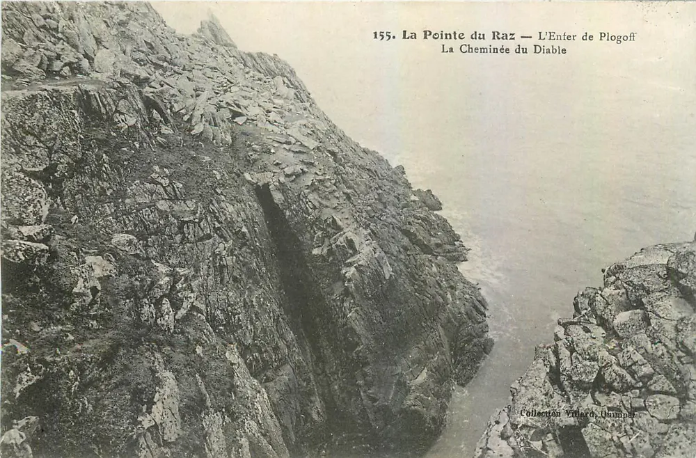 La Punta del Raz — El Infierno de Plogoff — La Chimenea del Diablo — Colección Villard, Quimper - Anverso