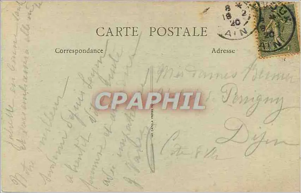 Lyon - Pont du Midi, Quai Gailleton et Colline de Fourvière — B. F., Paris, n°120 - Verso
