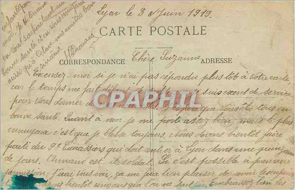 LYON — Ponte Wilson — Inaugurado em 14 de Julho de 1918 - Verso