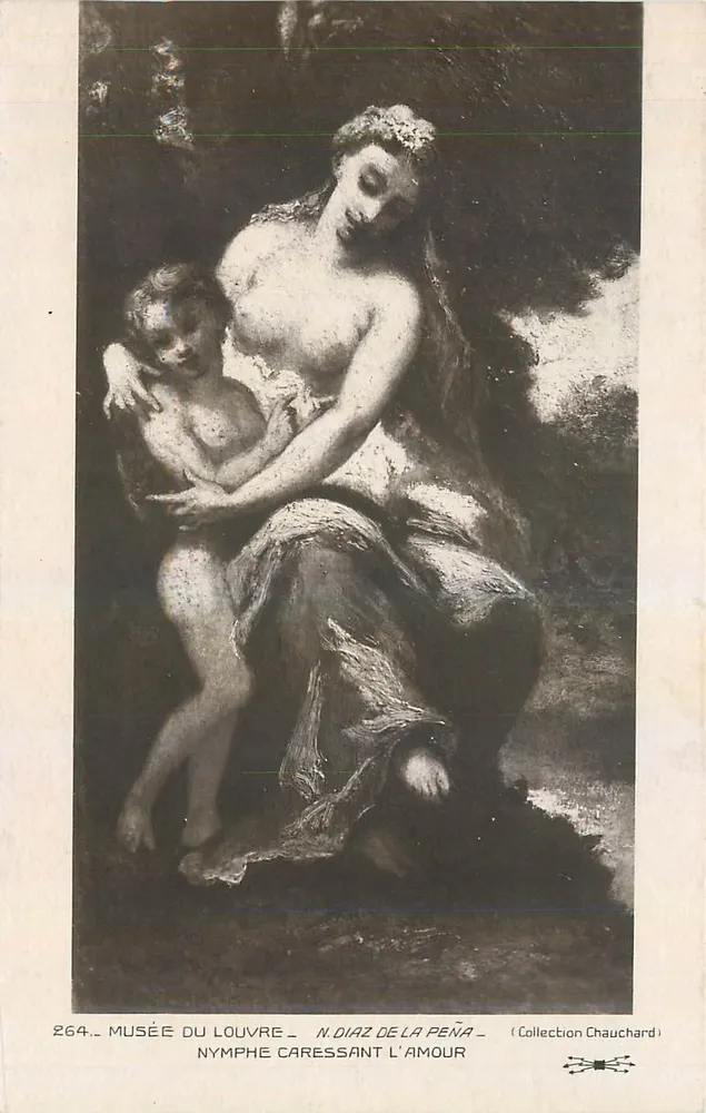 Ninfas acariciando o Amor — Museu do Louvre — N. Diaz de la Peña — Coleção Chauchard - Frente