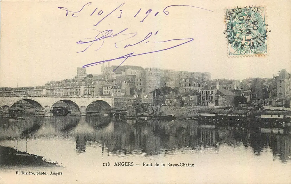 Angers — Ponte da Basse-Chaine — R. Rivière, foto, Angers - Frente