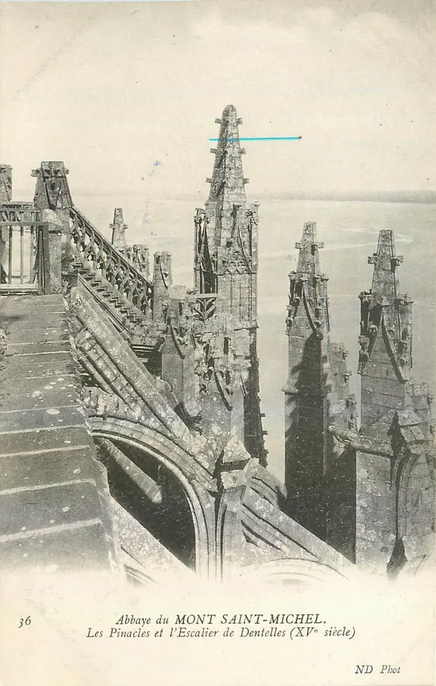 Abbaye du Mont Saint-Michel — Die Pinakels und die Treppe der Dentelles (15. Jahrhundert) — ND Phot, n°36 - Vorderseite