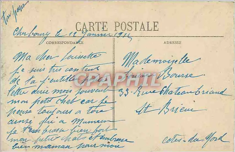Cherbourg - A Ponte e a Baía — Coleção F. C., Cherbourg - Verso