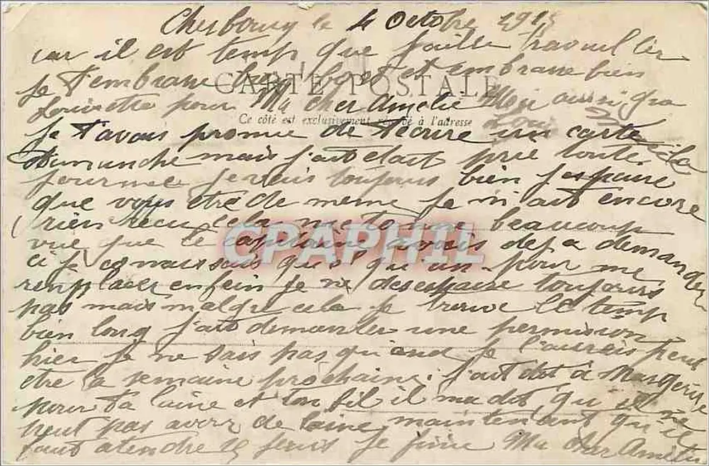 Cherbourg - Batterie Ste Anne et Digue de Cherbourg — A. V. Cherbourg N. 364 - Verso