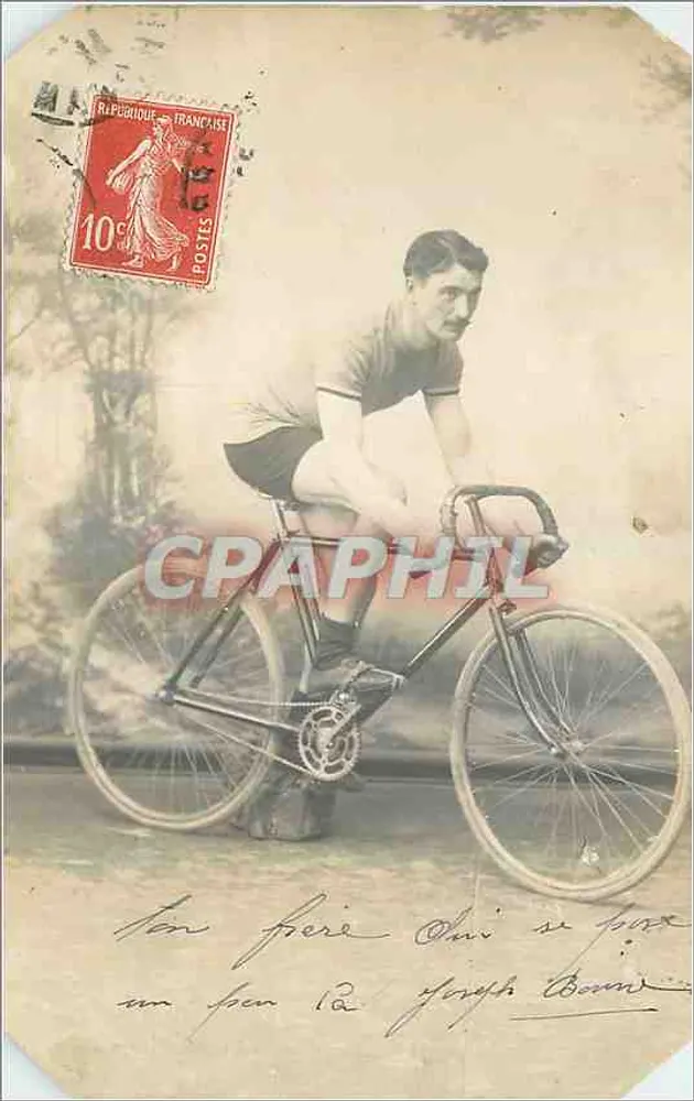 Ciclista — retrato em bicicleta — Foto L. Colin - Équevilley - Frente