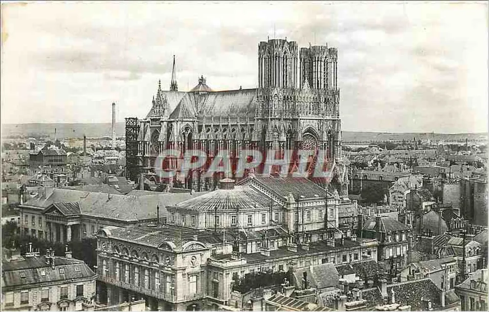 Reims — Catedral vista desde a Igreja de São Jacó — Ed. Reims Catedral - Frente