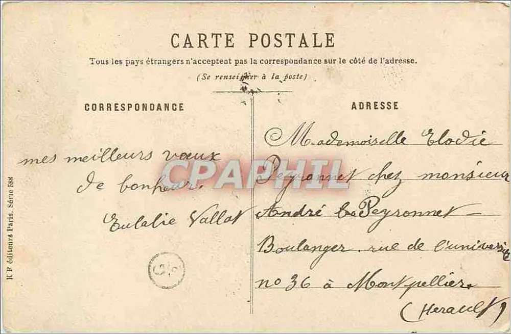 Colheita de trigo — Le Vigan, Gard — K.P. Editores Paris, Série 588 - Verso