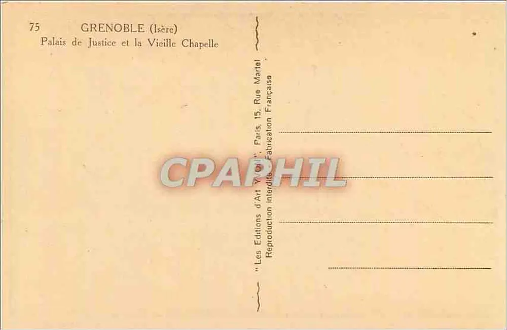 Grenoble (Isère) — Palais de Justice und die Vieille Chapelle — Les Éditions d'Art V. Goy - Rückseite