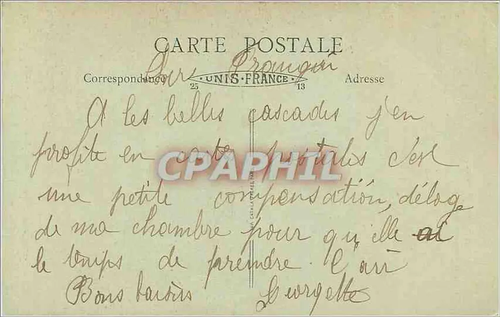 Große Tufts-Wasserfälle — Baume-les-Messieurs — Edition Grand Bazar Mesnard, Louis le Saunier - Rückseite