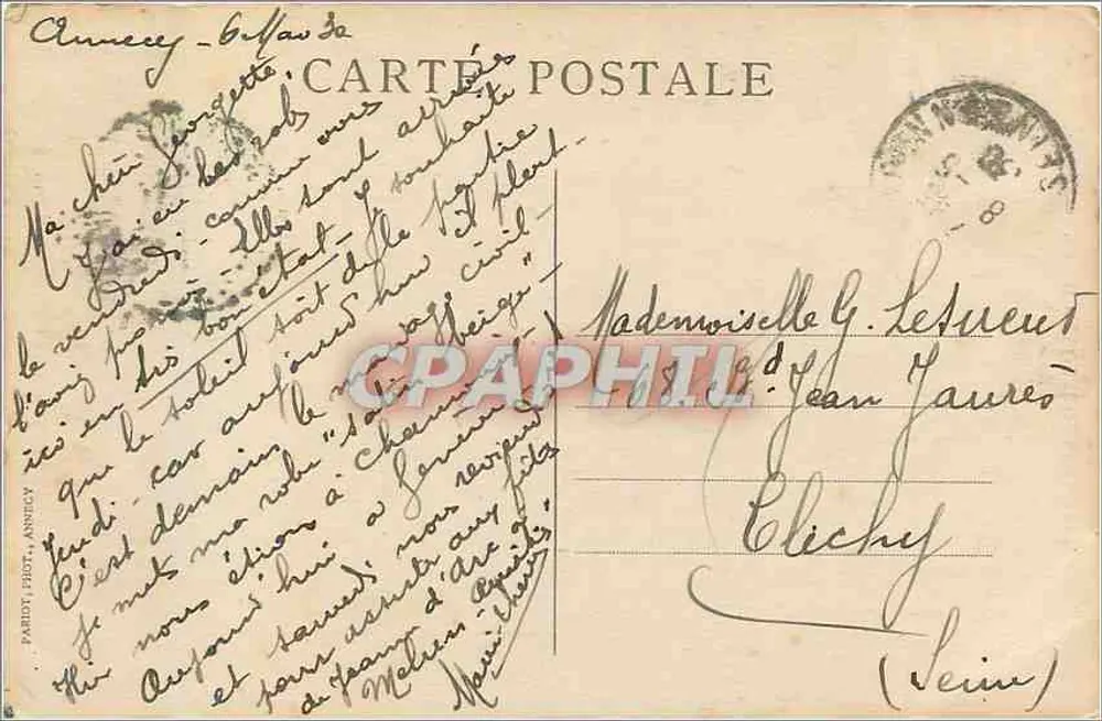 Annecy — Antiga Côte Perrière — Sites pittorescos da Saboia, n°5 - Verso