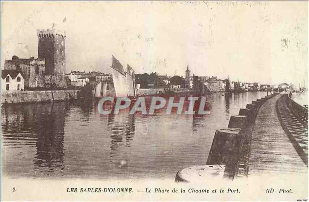 Les Sables-d'Olonne — Der Leuchtturm der Chaume und der Hafen. — ND. Phot. - Vorderseite